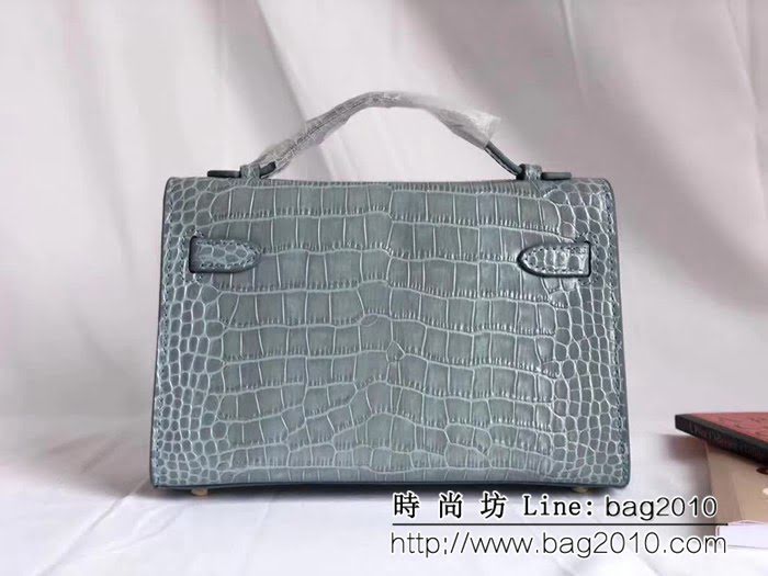 愛馬仕Hermès mini Kelly鱷魚紋時尚百搭包 可單肩手拿 0AM1649